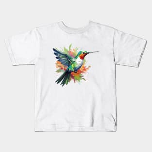 Watercolor Hummingbird Kids T-Shirt